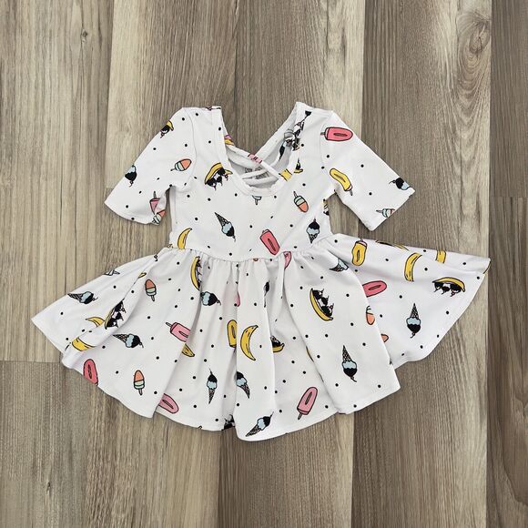 Dot Dot Smile 6-12M Ice Cream Popsicle Banana Split Ballerina Dress - Picture 4 of 8